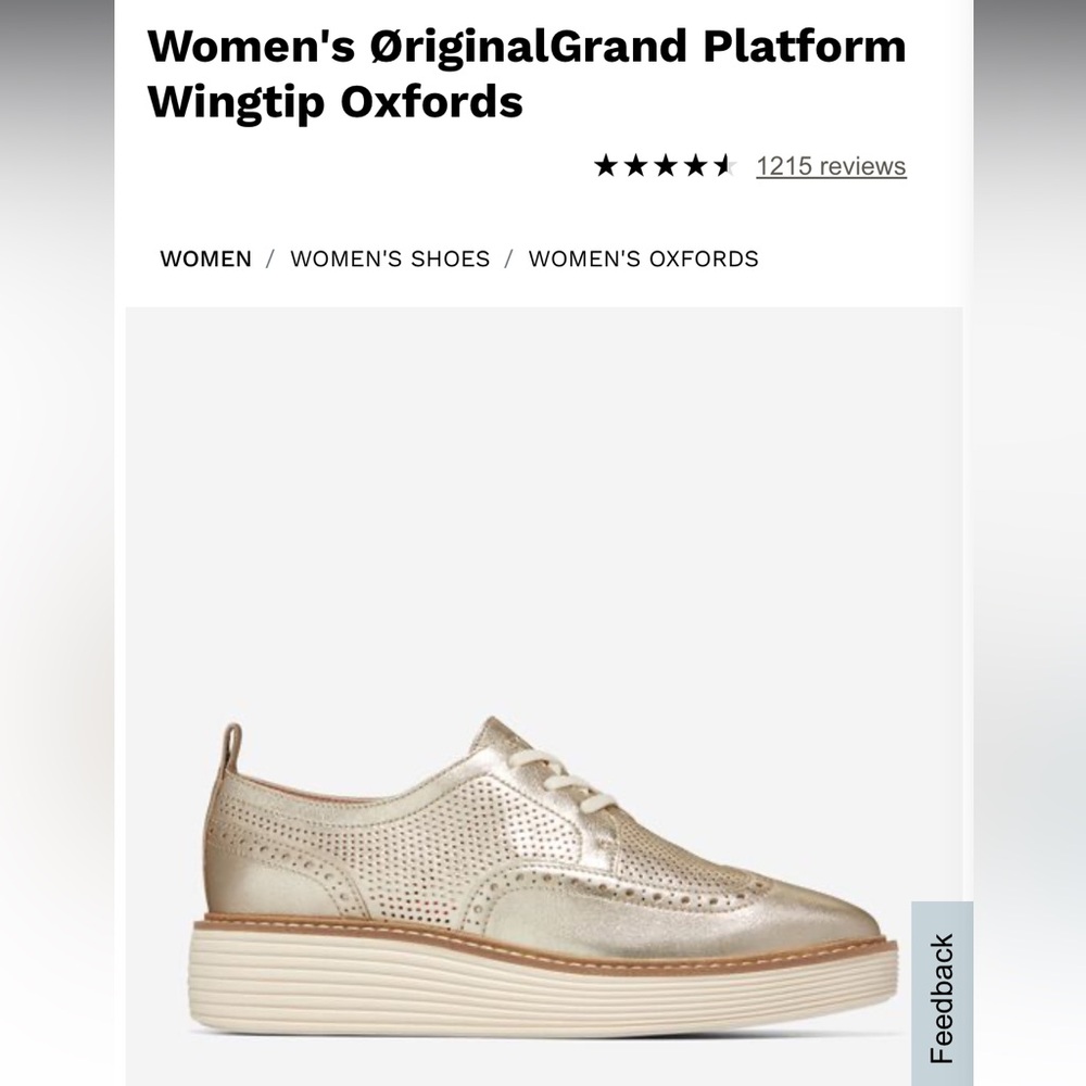 Gold Women's Oxfords